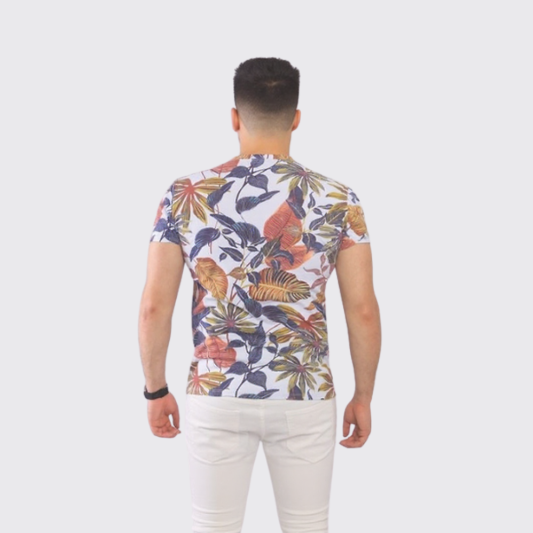 WILFED T-SHIRT A FLEUR - BLANC