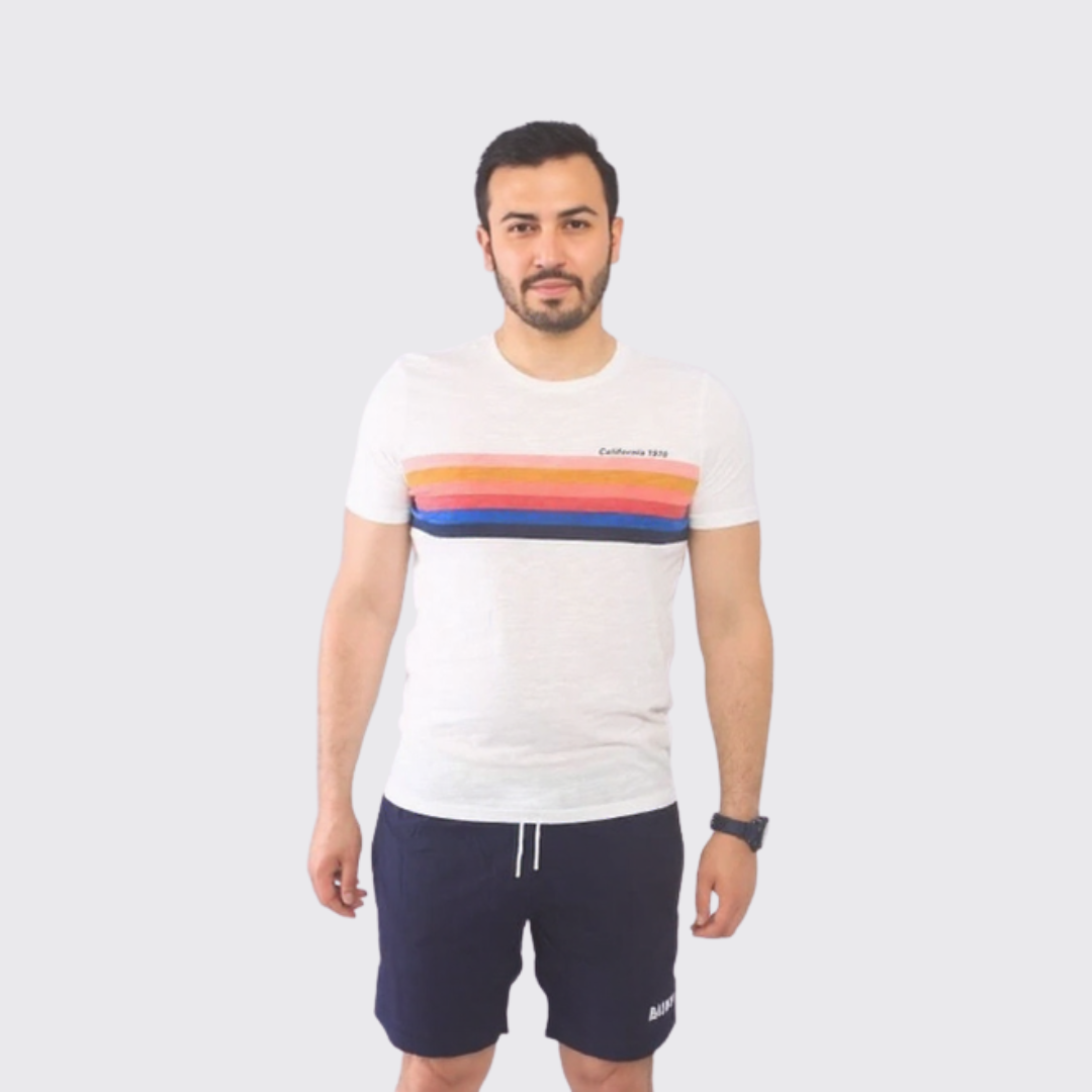 T-shirt Beker's homme a Motif - Blanc