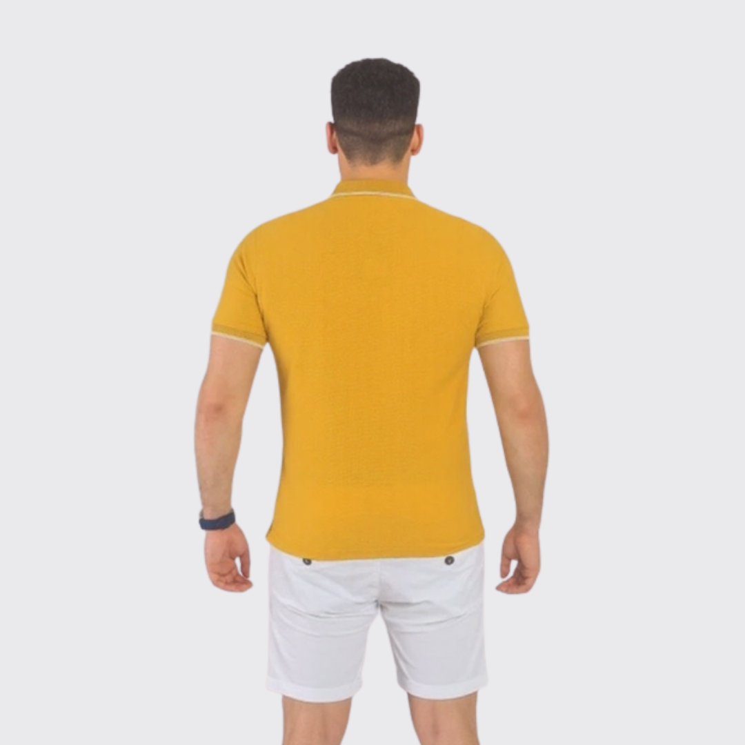 Polo en Cotton - unis - Jaune