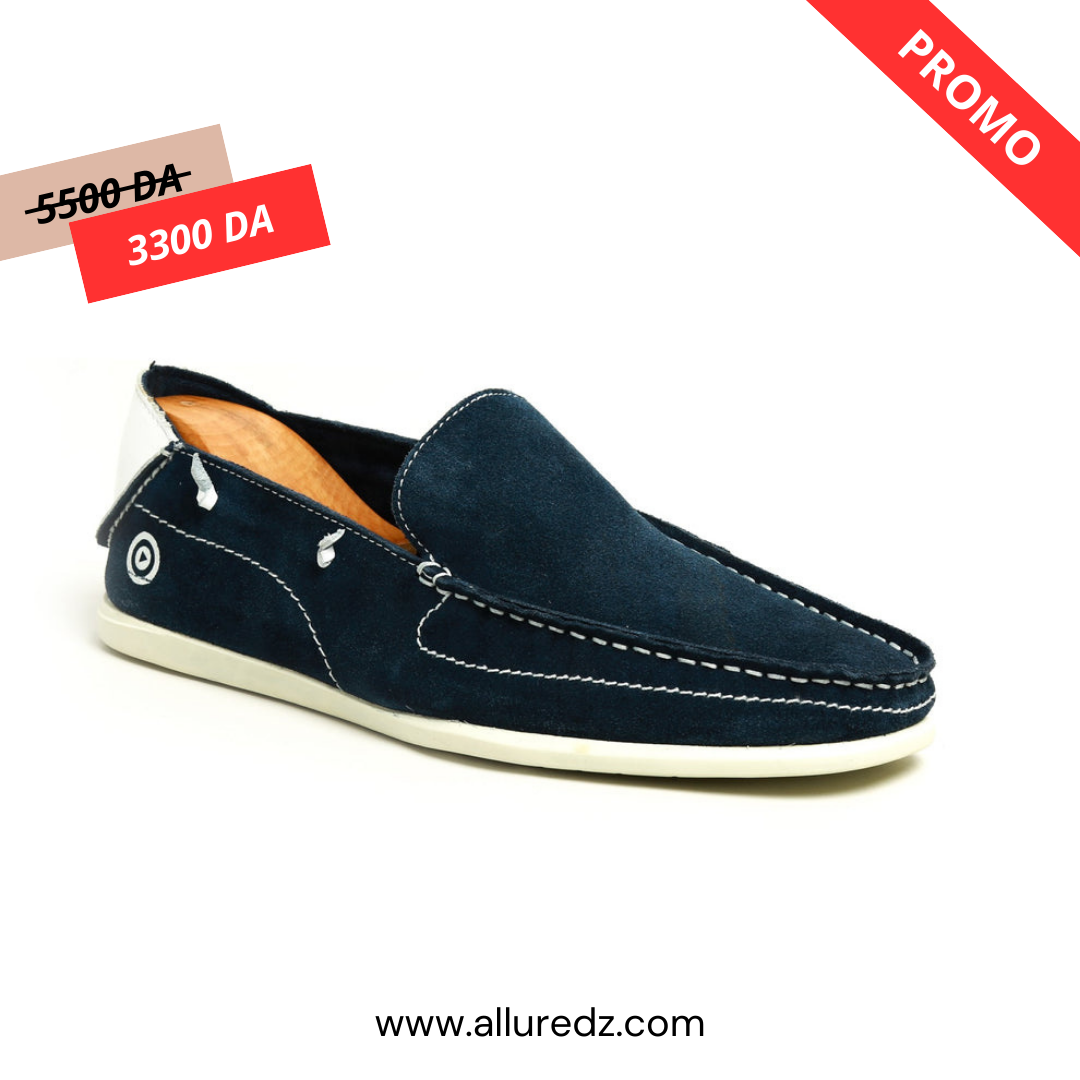 Mocassins en daim - Bleu marine
