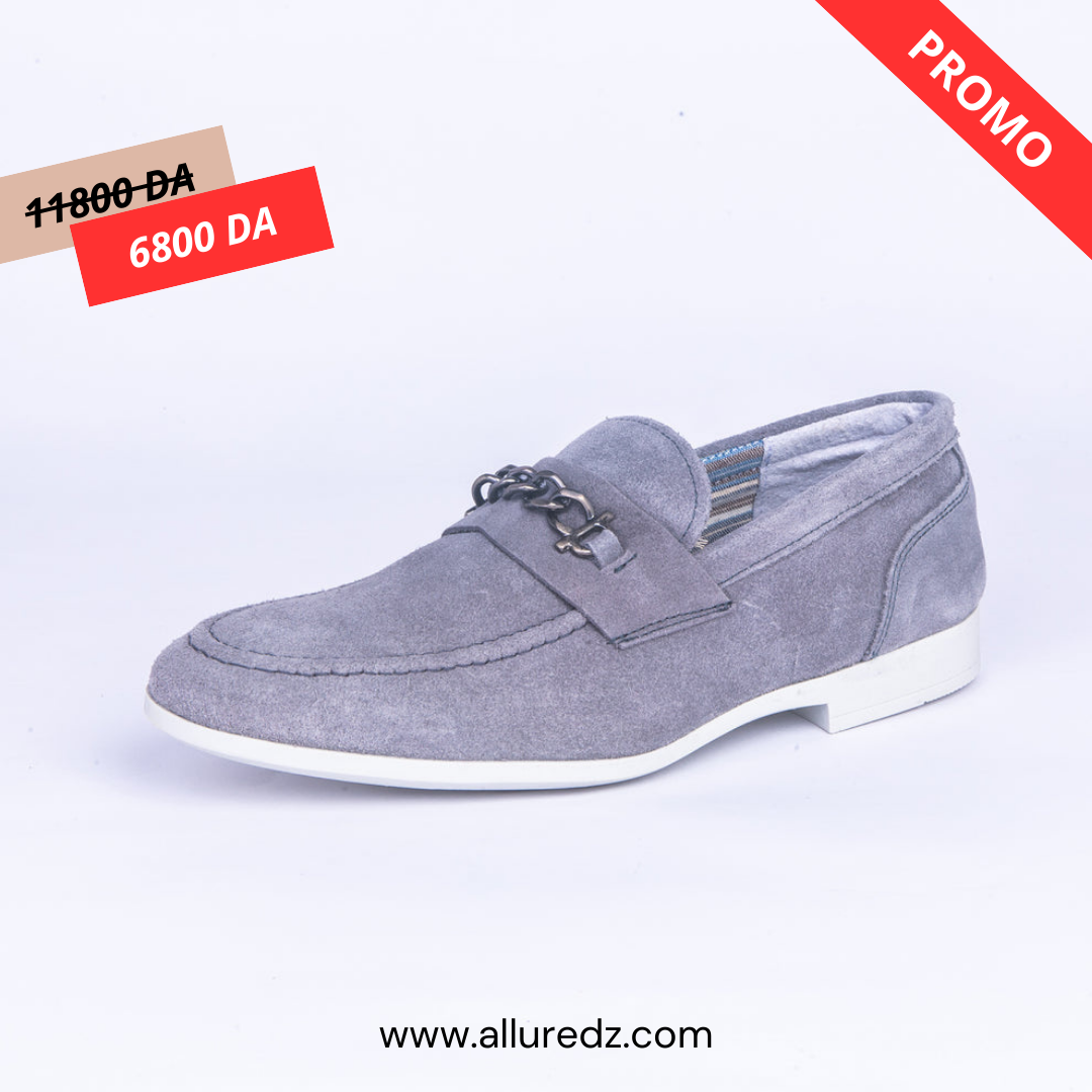 Mocassin En Daim - Gris