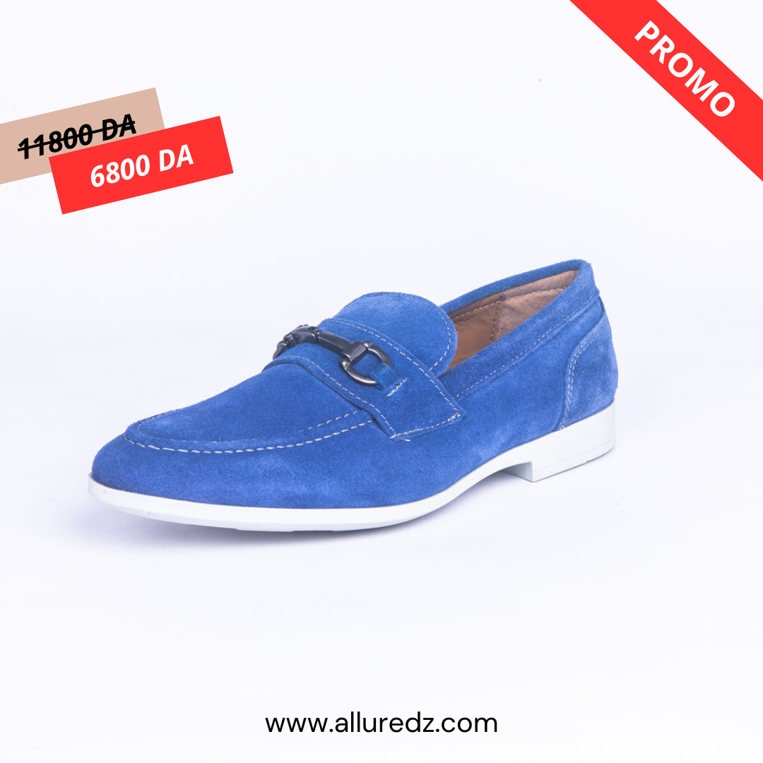 Mocassin En Daim - Bleu