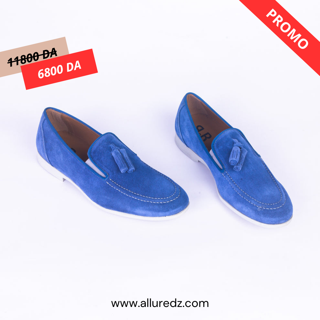Mocassins En Daim - Bleu