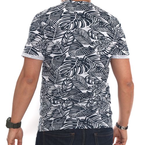 Y.two Jeans T-Shirt Homme - Bleu/Blanc