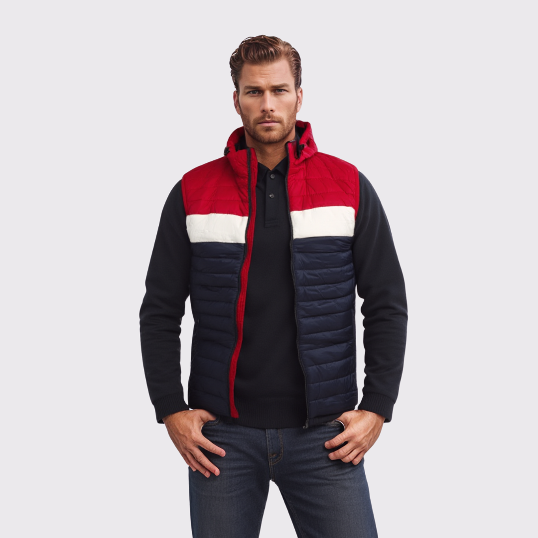 Doudoune sans manche - Bleu marine / Rouge