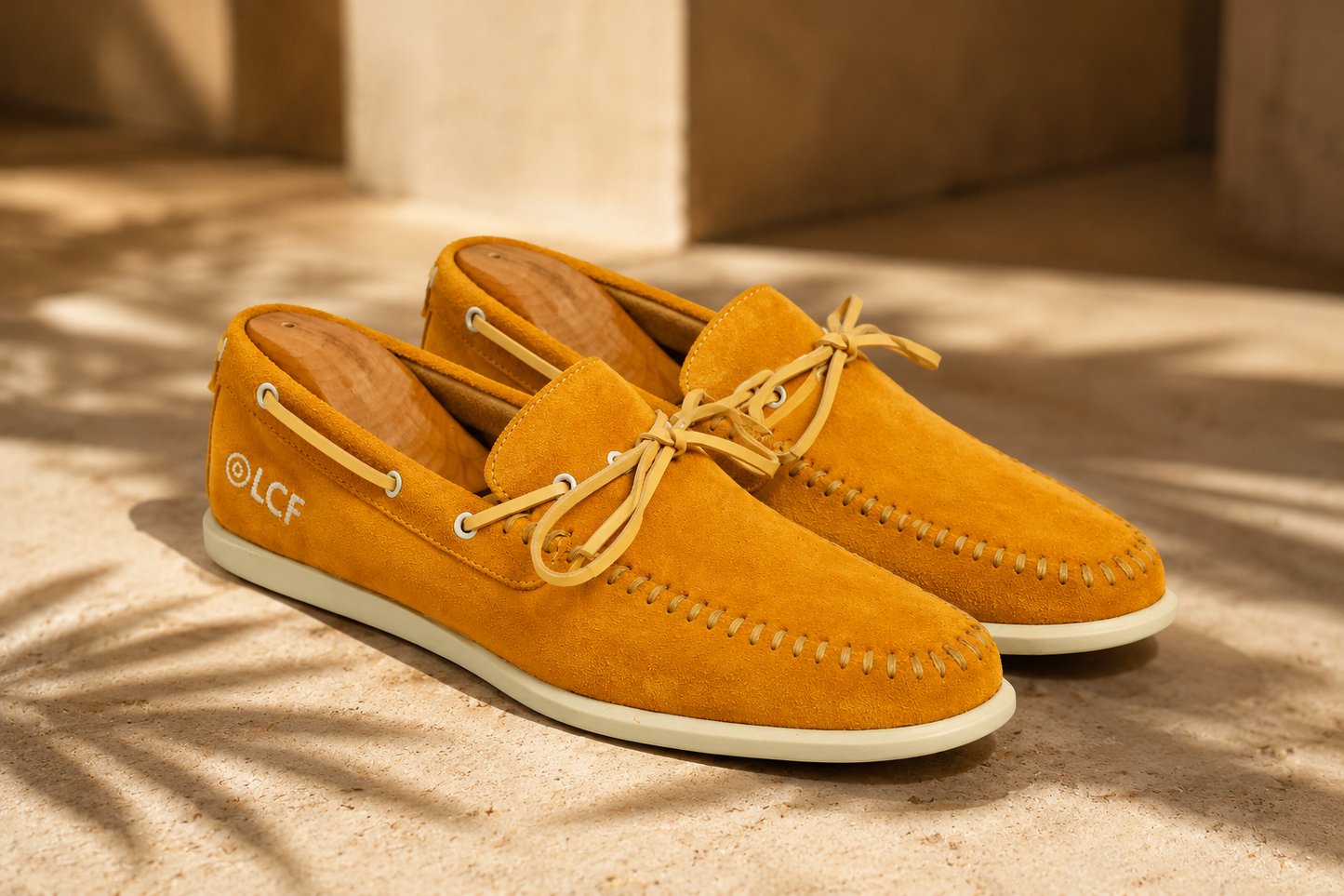 Mocassins En Daim - Jaune