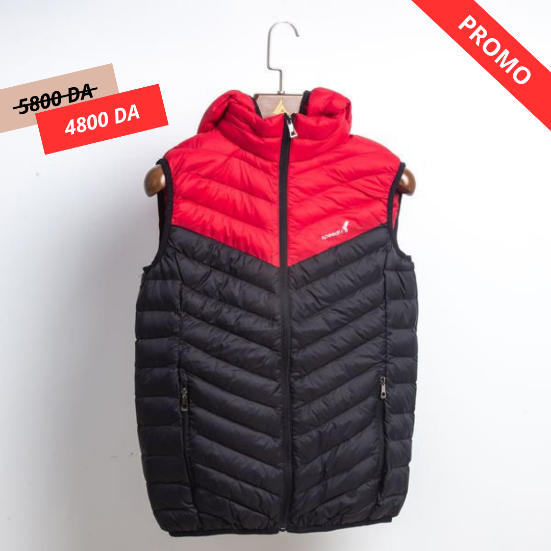 Doudoune sans manche - Noir/rouge