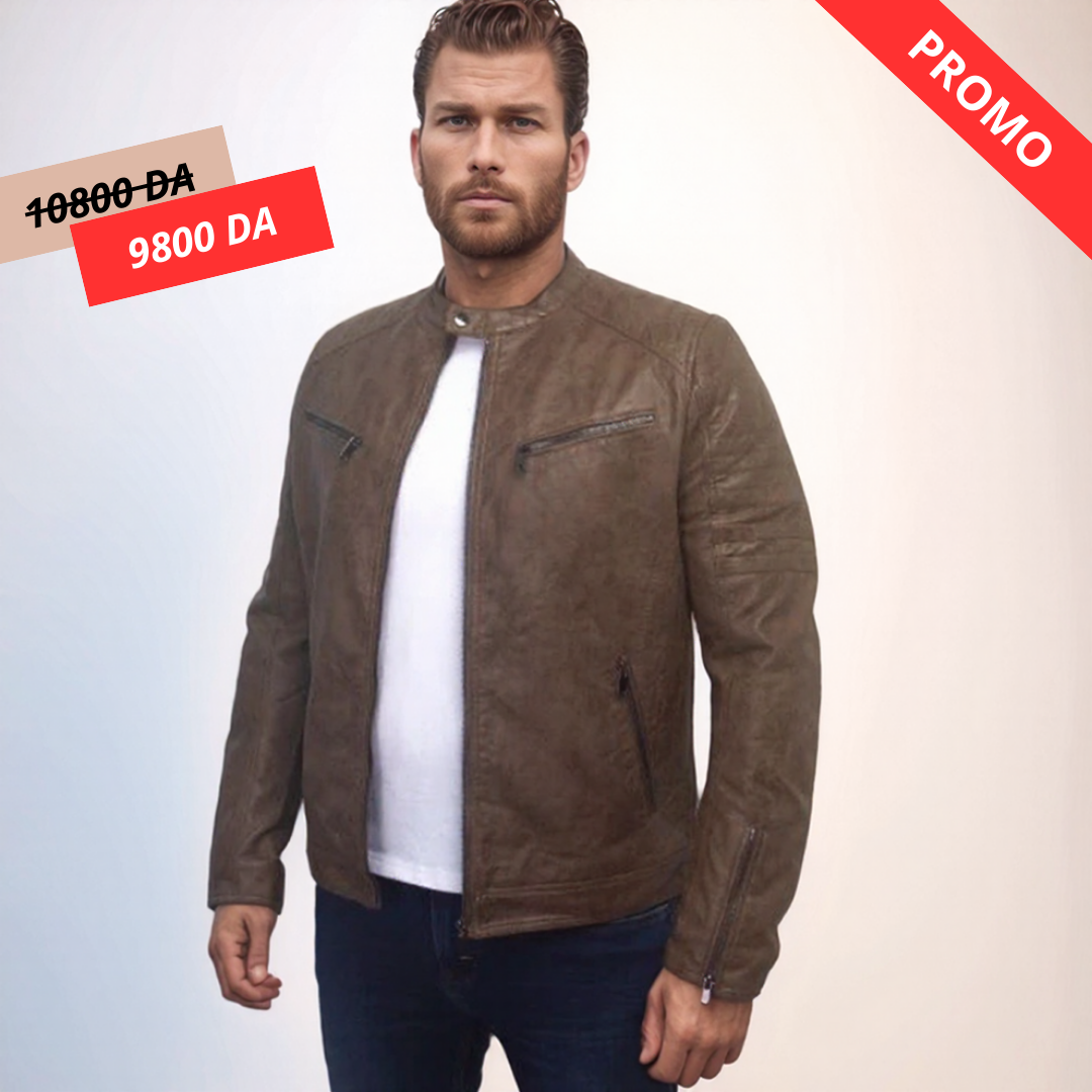 Enos Jeans Veste Simili Cuir - Marron