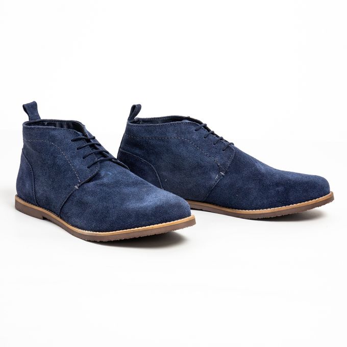 LIVERGY DEMI BOTTES EN CUIR - BLEU