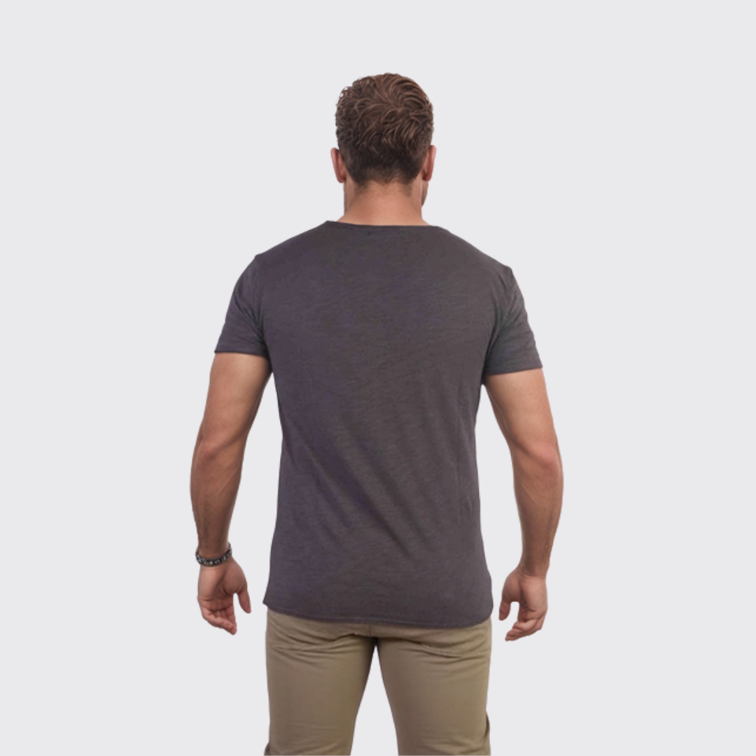 Y.two Jeans T-Shirt Homme 100% Coton - Gris Souris