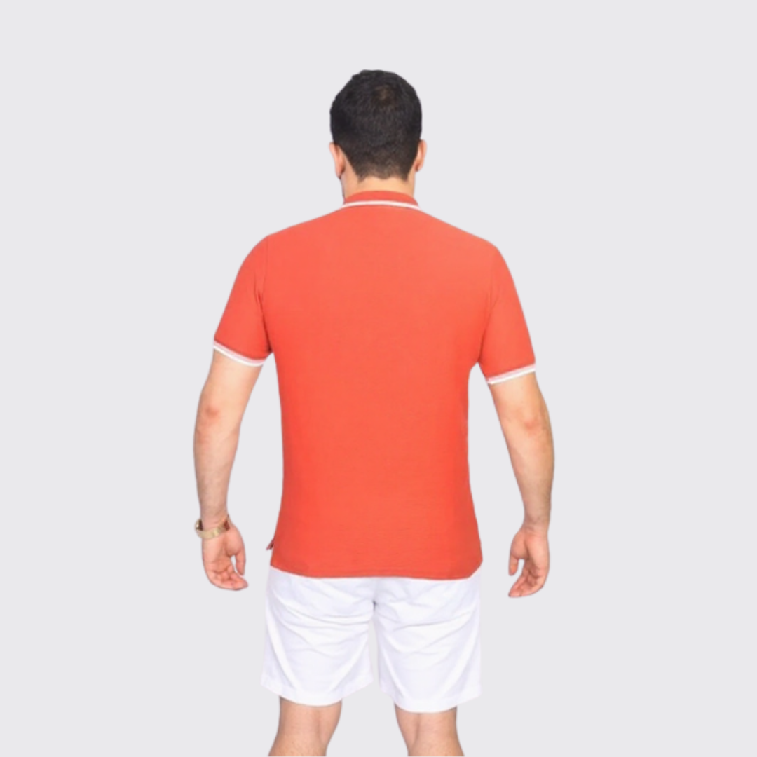 Polo en Cotton - unis - Rouge