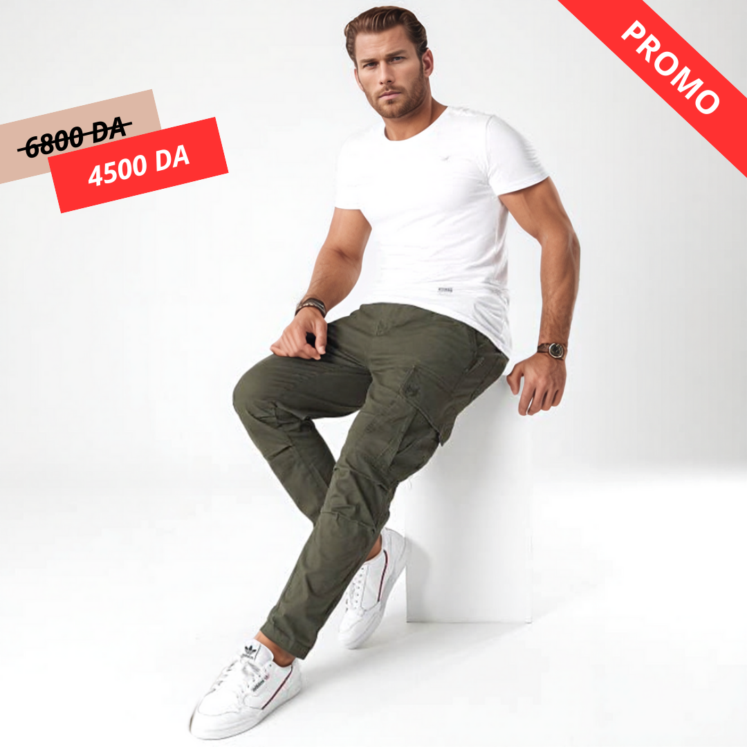 Pantalon Cargo - Vert Militaire