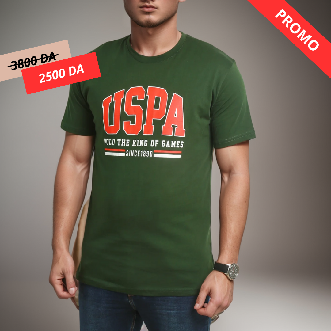 US Polo T-Shirt Homme - Vert