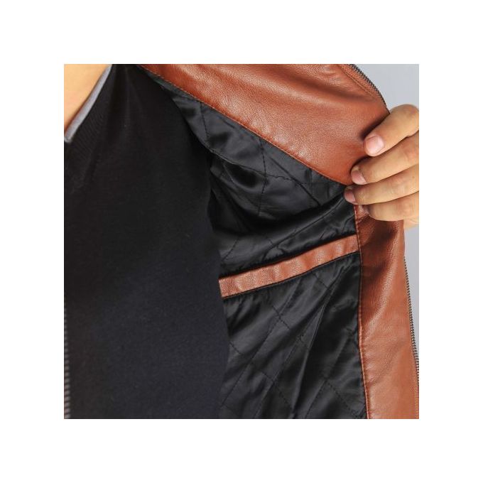 Enos Jeans Veste Simili Cuir - Marron