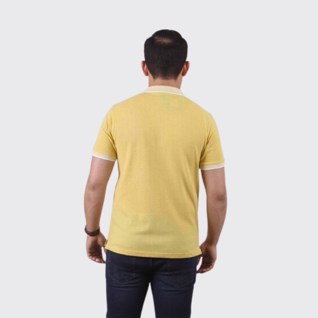 Polo en Cotton - unis - Jaune