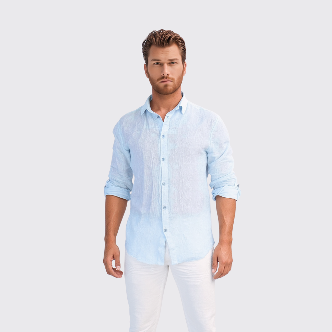 Focus Chemise En Lin - Bleu Ciel