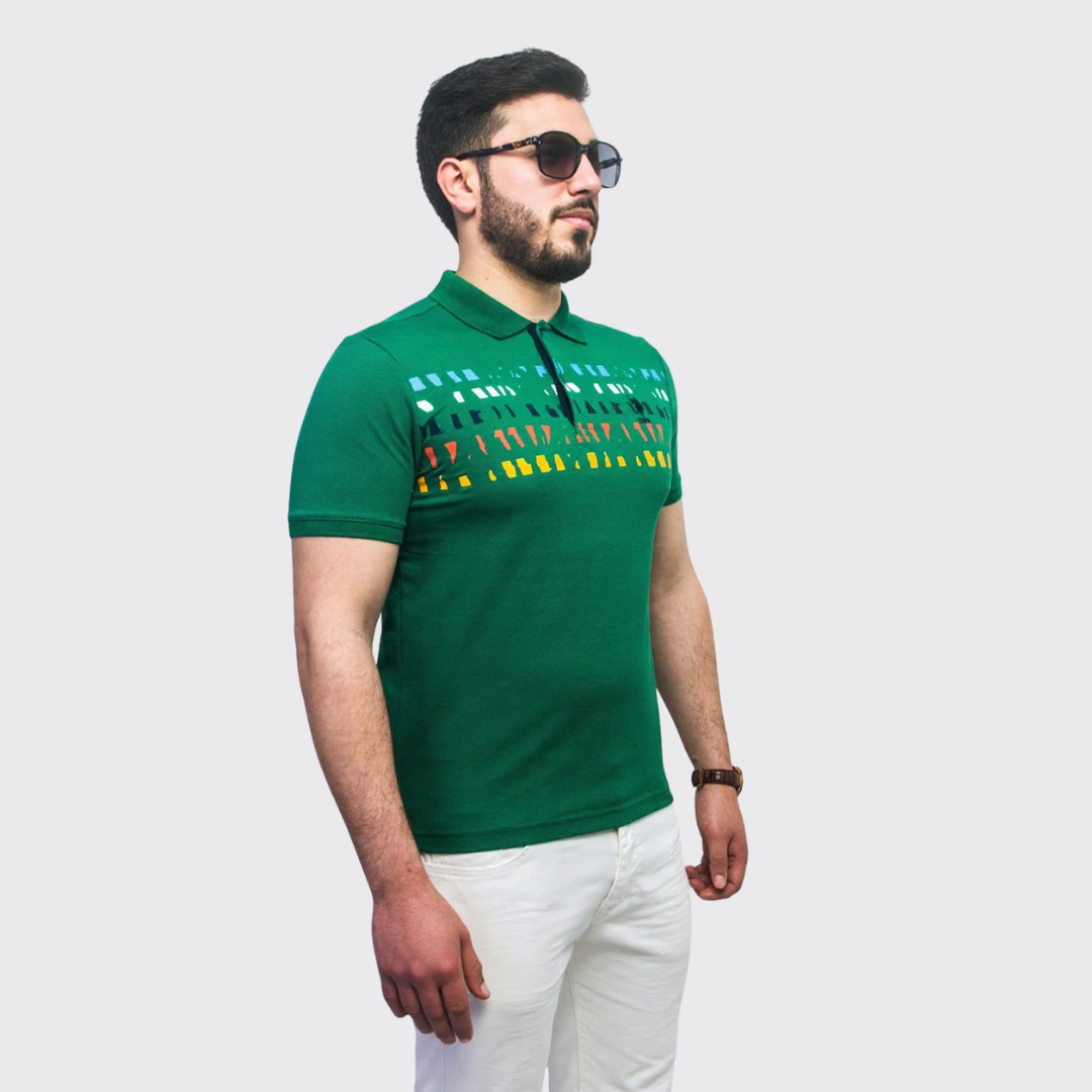 Polo à Motif - Vert