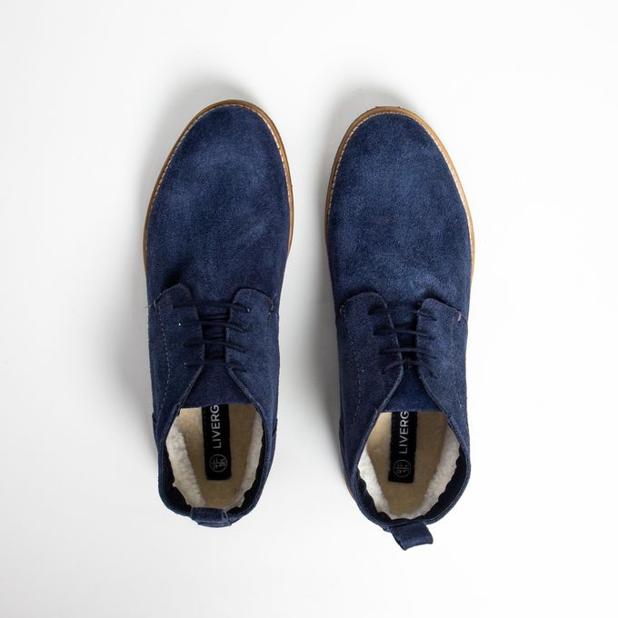 LIVERGY DEMI BOTTES EN CUIR - BLEU