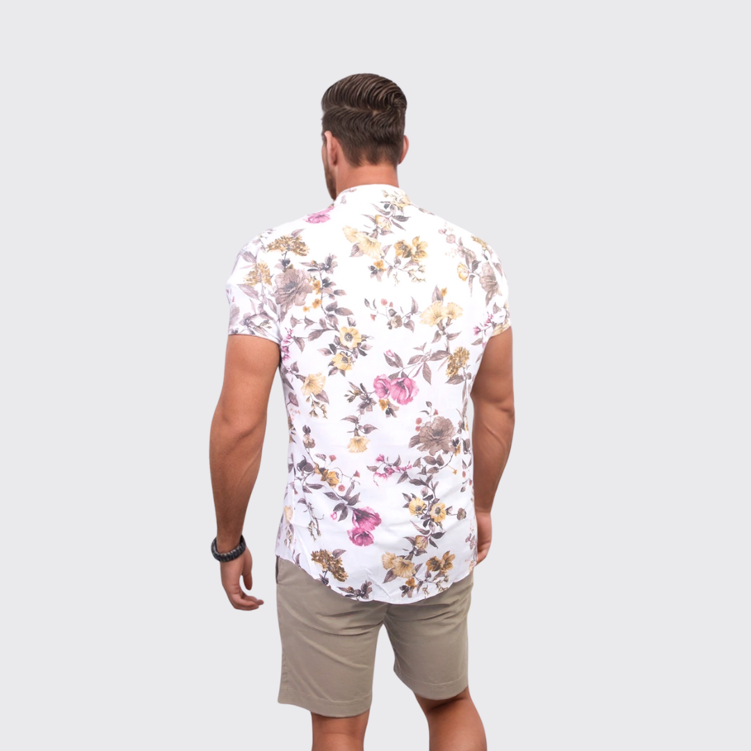 Chemise à Fleur - Blanc