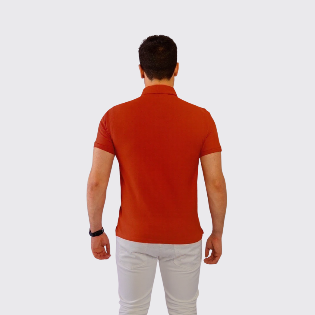 Polo en Cotton - Unis - Rouge