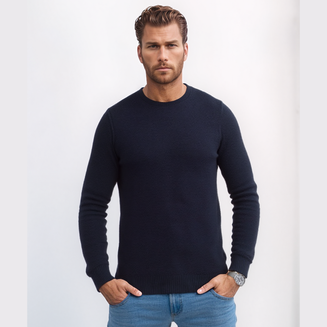 Pull En Laine Ras de Cou - Bleu