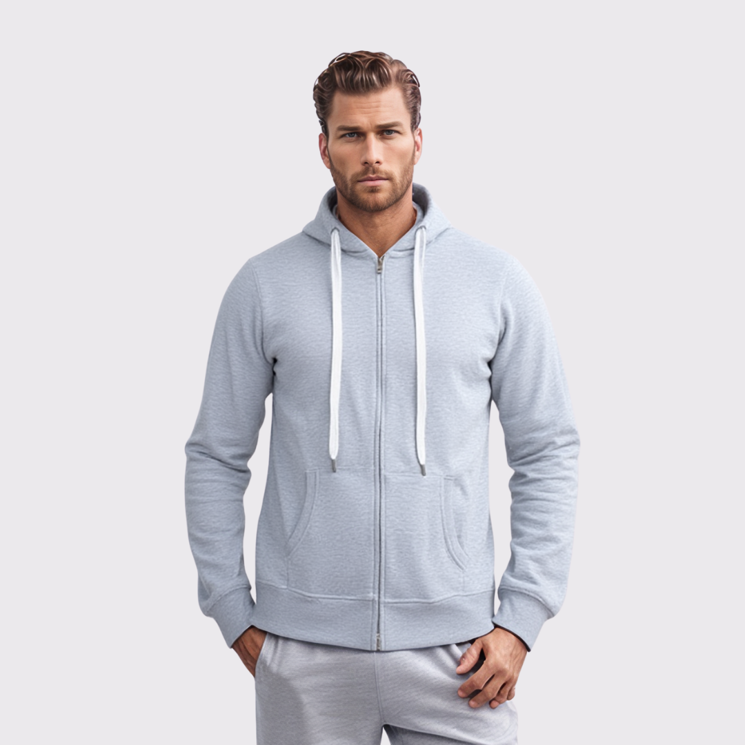 Sweat a Capuche fermeture zippée - Gris