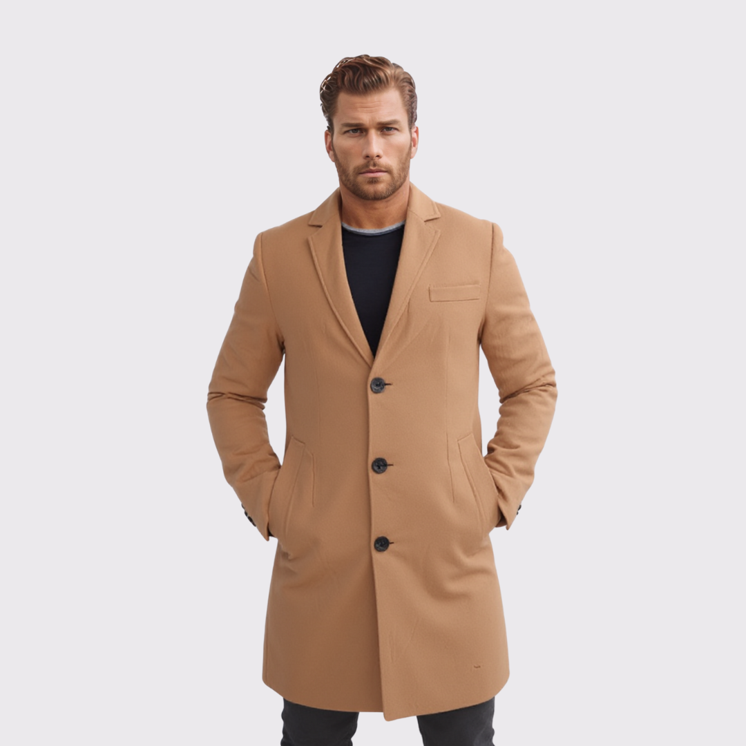 Enos Jeans Veste Longue Type Pardessus - Beige