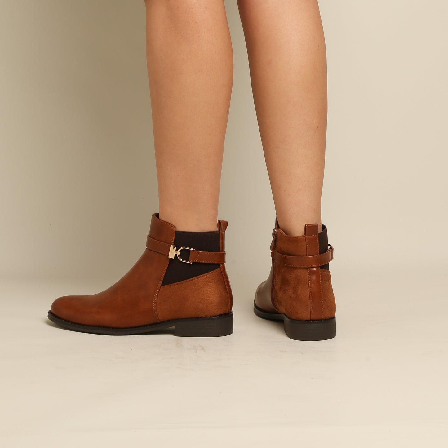 Bottine Simili - Camel