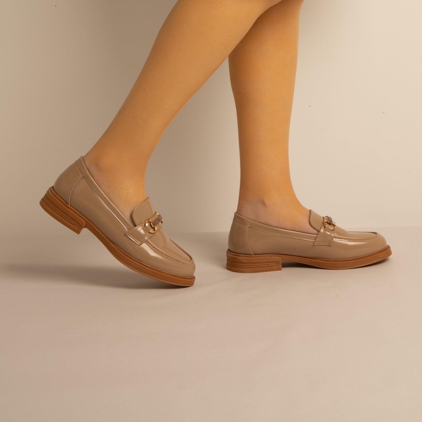 Mocassin Simili Cuir - Beige