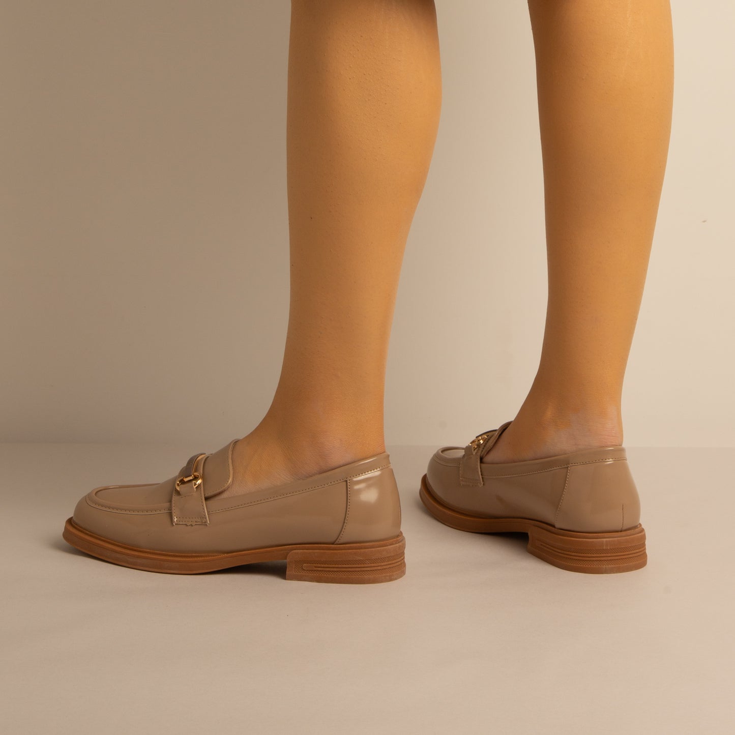 Mocassin Simili Cuir - Beige