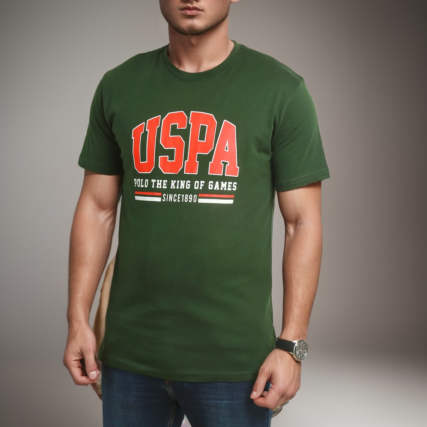 US Polo T-Shirt Homme - Vert