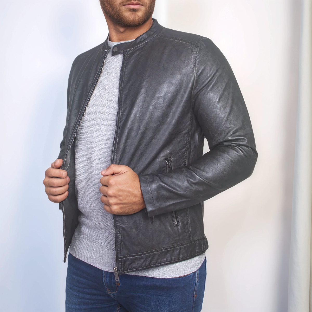 Enos Jeans Vestes Simili Cuir - Noir