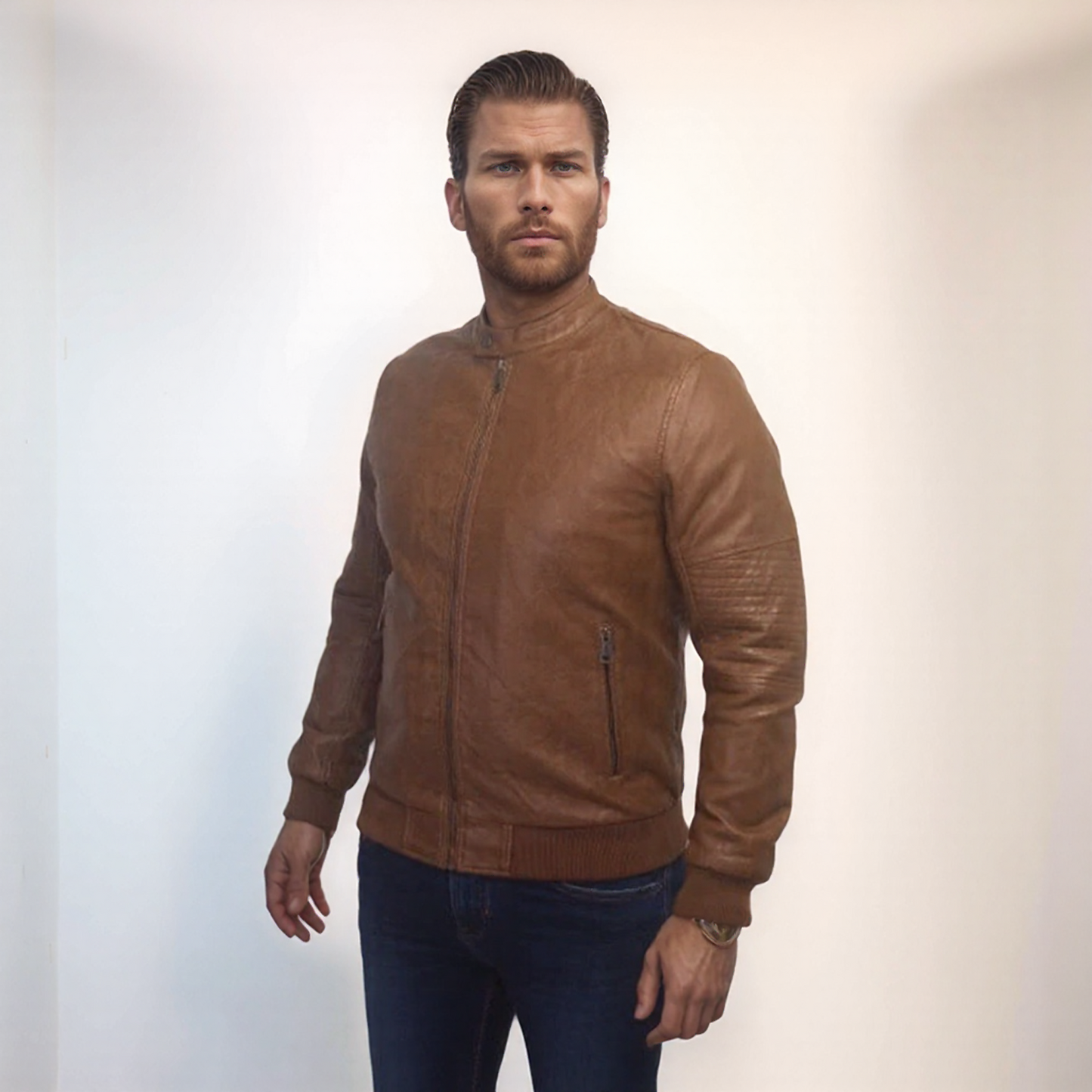 Enos Jeans Vestes Simili Cuir - Camel