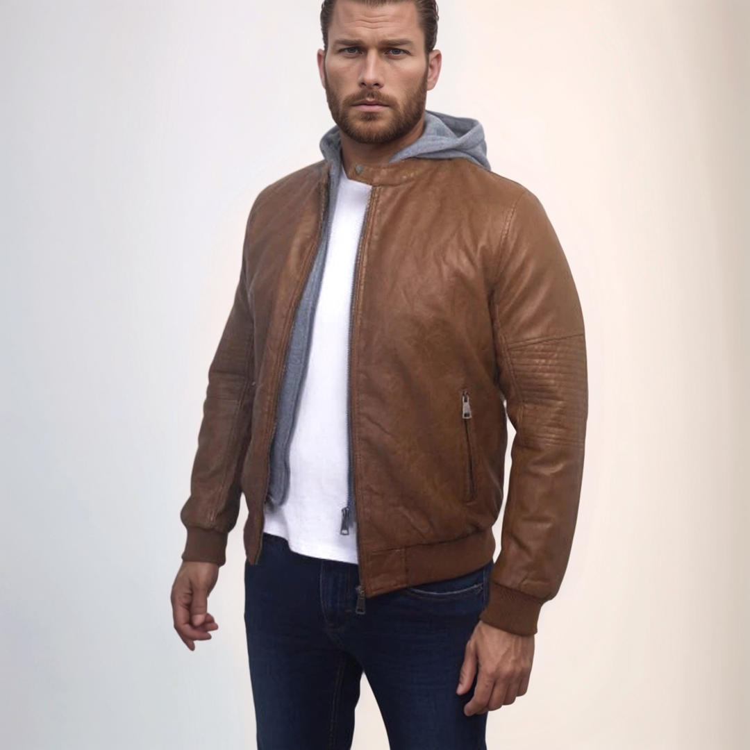 Enos Jeans Vestes Simili Cuir - Camel