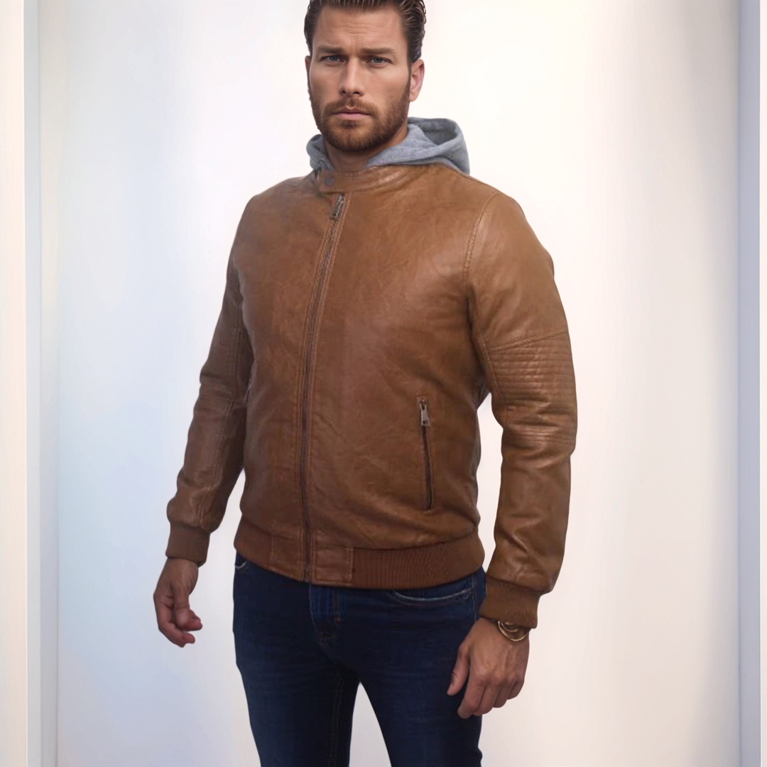 Enos Jeans Vestes Simili Cuir - Camel