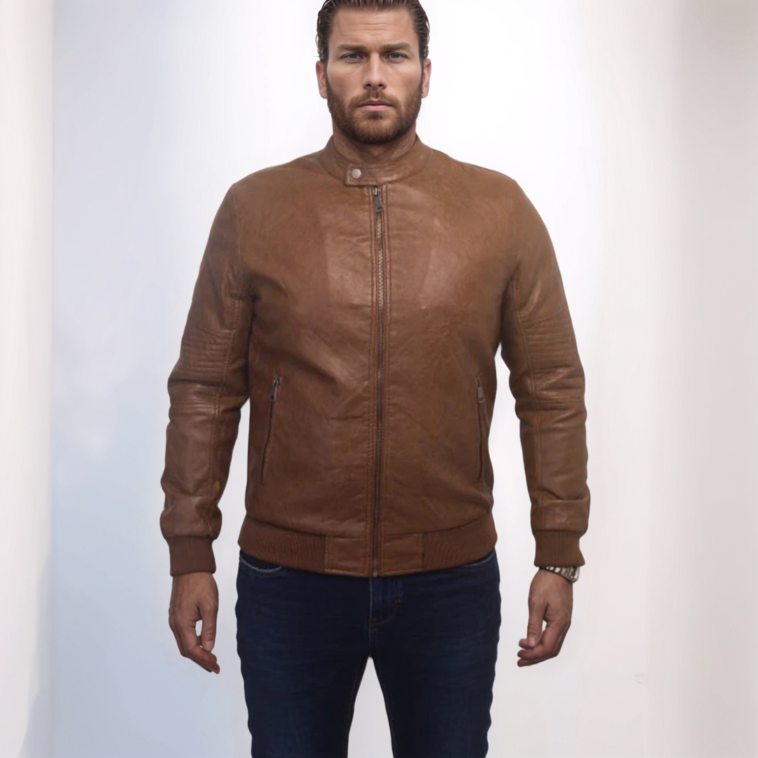 Enos Jeans Vestes Simili Cuir - Camel