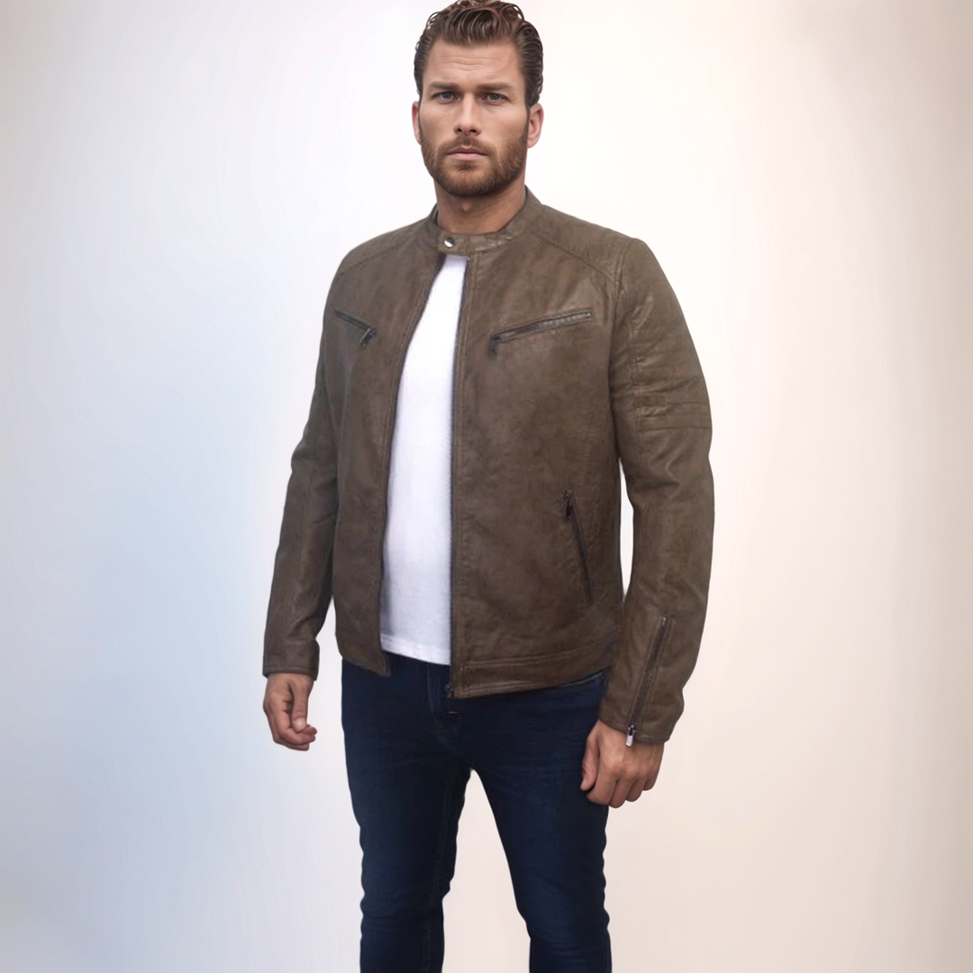 Enos Jeans Veste Simili Cuir - Marron