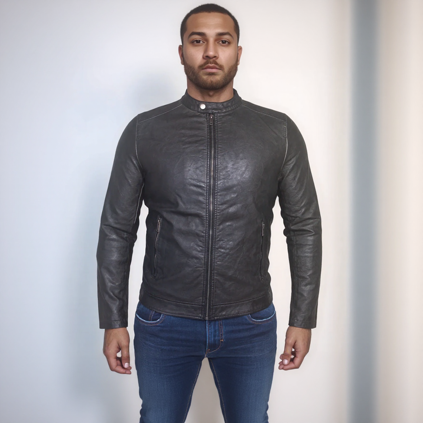 Enos Jeans Vestes Simili Cuir - Noir