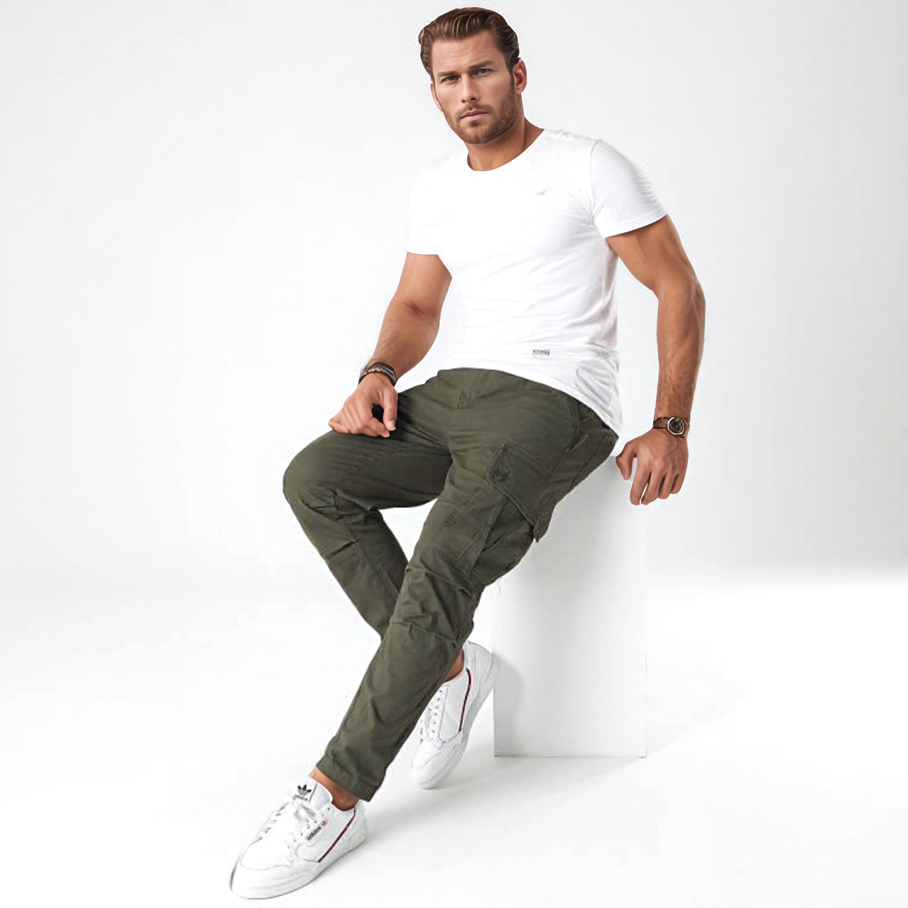 Pantalon Cargo - Vert Militaire