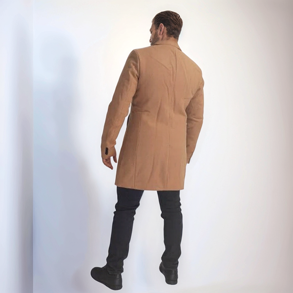 Enos Jeans Veste Longue Type Pardessus - Beige