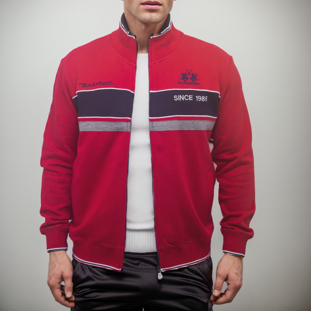 La Martina Sweat-Shirt À Col Montant - Edition Maserati - Rouge