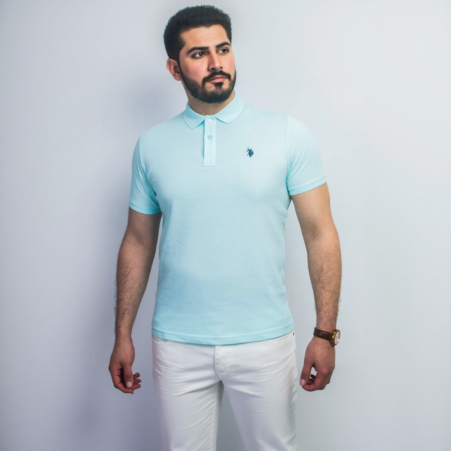 Polo à Motif - Bleu Vert
