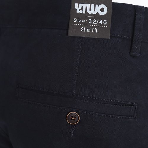 Y.two Jeans Pantalon Slim fit en Toile - Bleu Marine