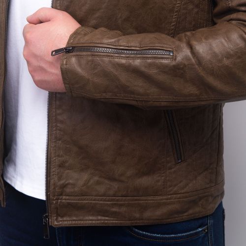 Enos Jeans Veste Simili Cuir - Marron