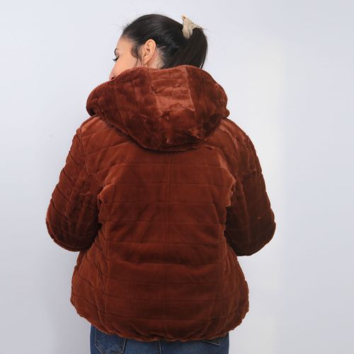 Monte Cervino Doudoune À Capuche - Réversible - Marron