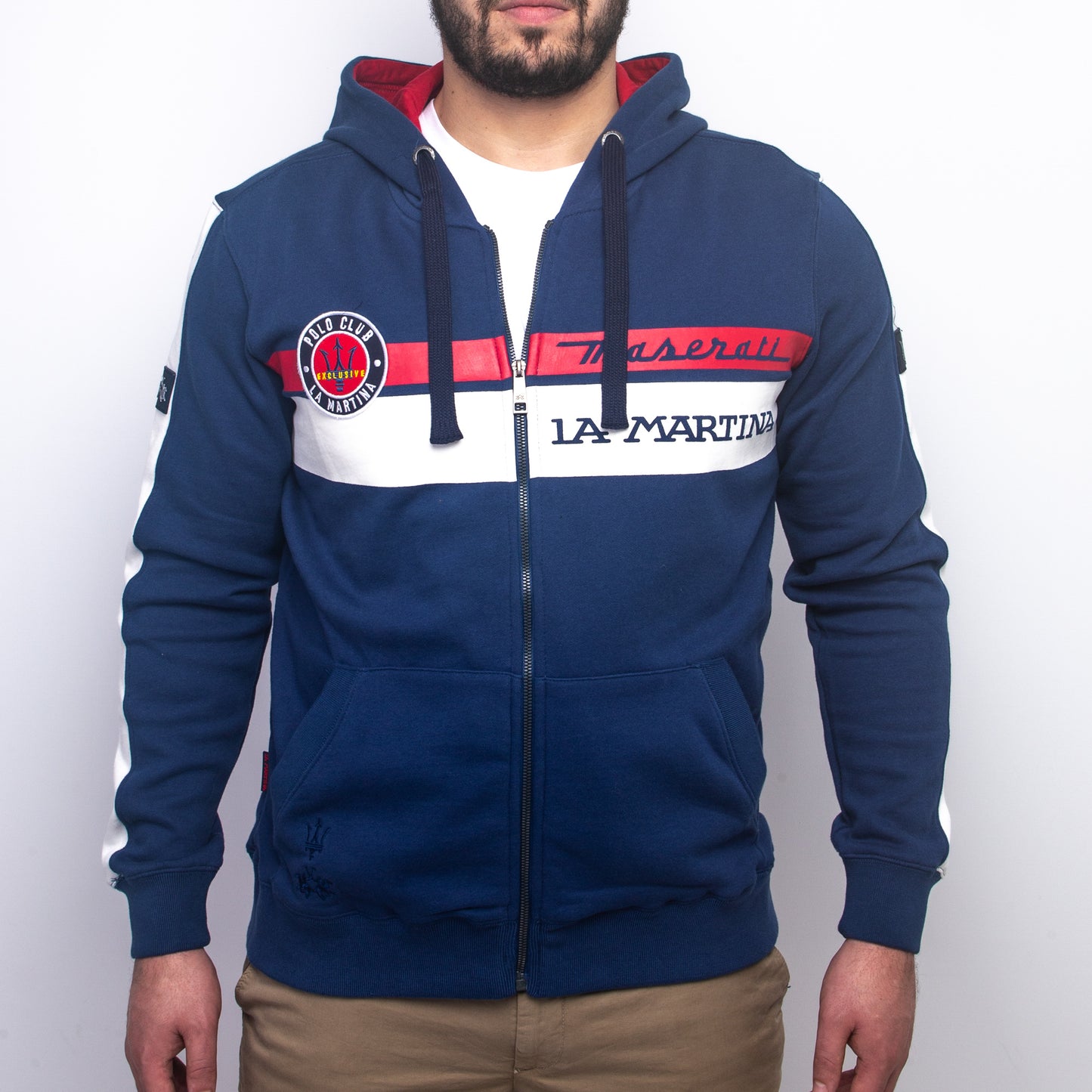 Sweat-shirt à Capuche fermeture Zippé 100% Cotton - Edition Maserati