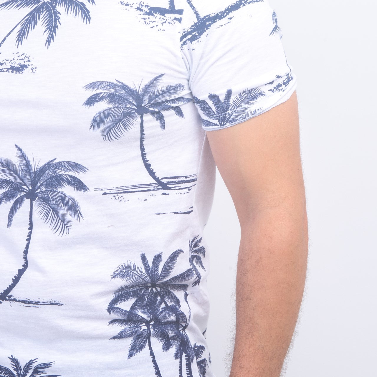 T-shirt à Motif Palmier - Blanc