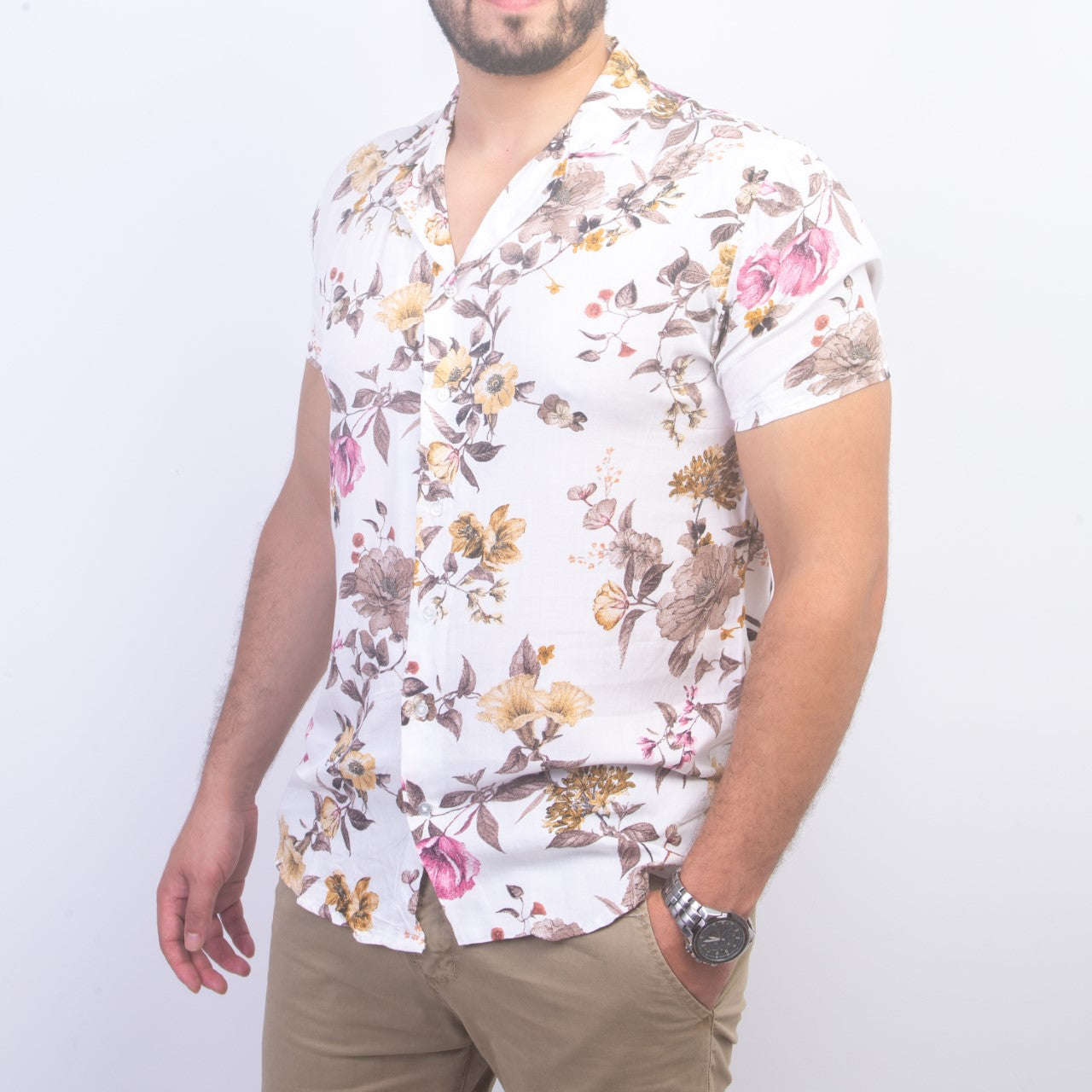 Chemise à Fleur - Blanc