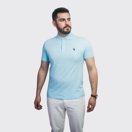 Polo à Motif - Bleu Ciel