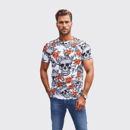 T-shirt à Motif - Blanc